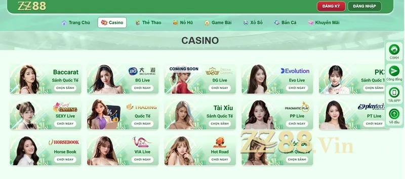 sảnh casino zz88 vin